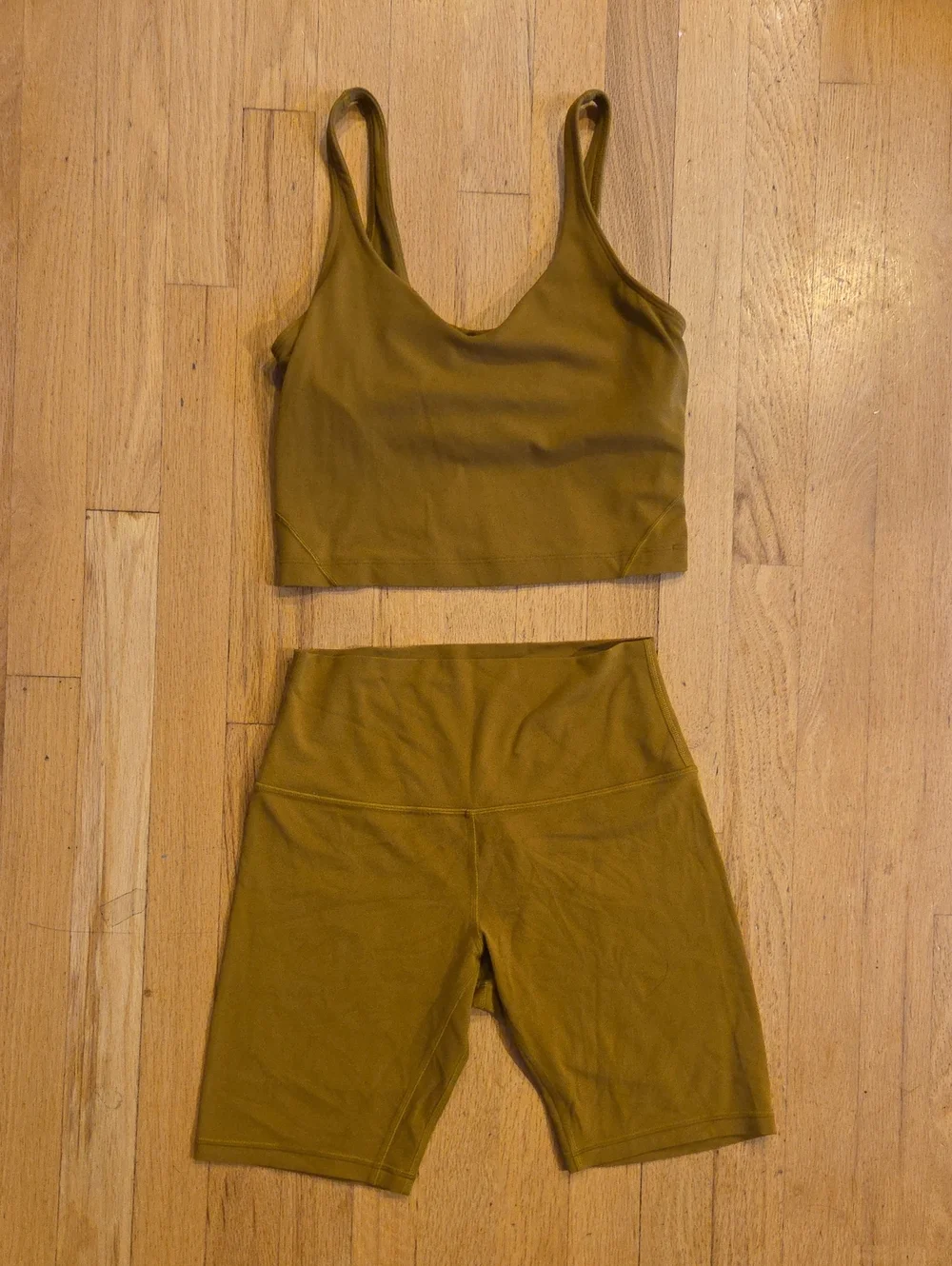 Lululemon Golden Ochre Logo Workout Set